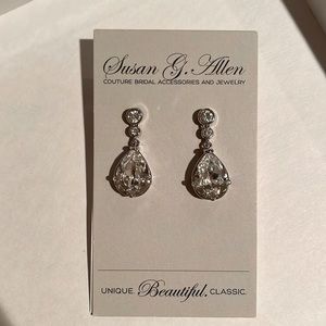 Wedding jewelry - teardrop jewel earrings, never worn new with tags!